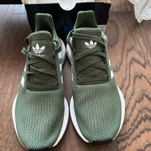 Adidas Black and Green Running Shoes